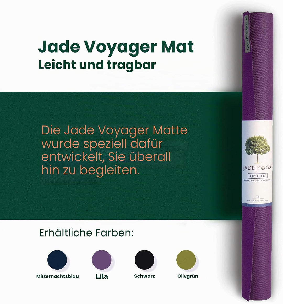Jade Yoga Voyager Yogamatte, 1,6 mm violett, violett