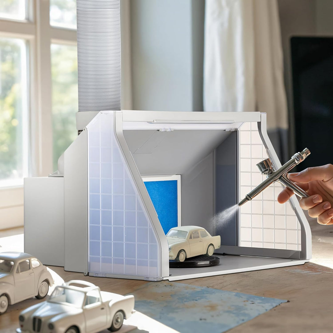 Wiltec Absauganlage 9m³/min mit LED-Beleuchtung, Drehregler und Doppellüfter, regulierbar