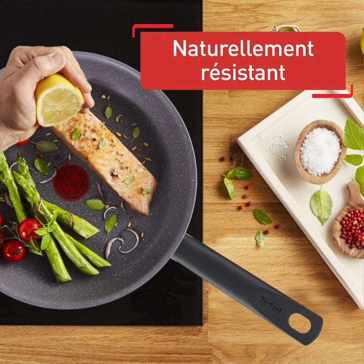 Tefal Natural On Induction G2801902 Grillpfanne, antihaftbeschichtet, 26 cm, Dunkelgrau