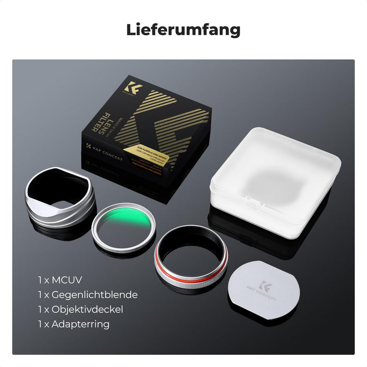 K&F CONCEPT Black Mist 1/4 Filter mit Gegenlichtblende,Objektivdeckel Kompatibel mit Fujifilm Kamera