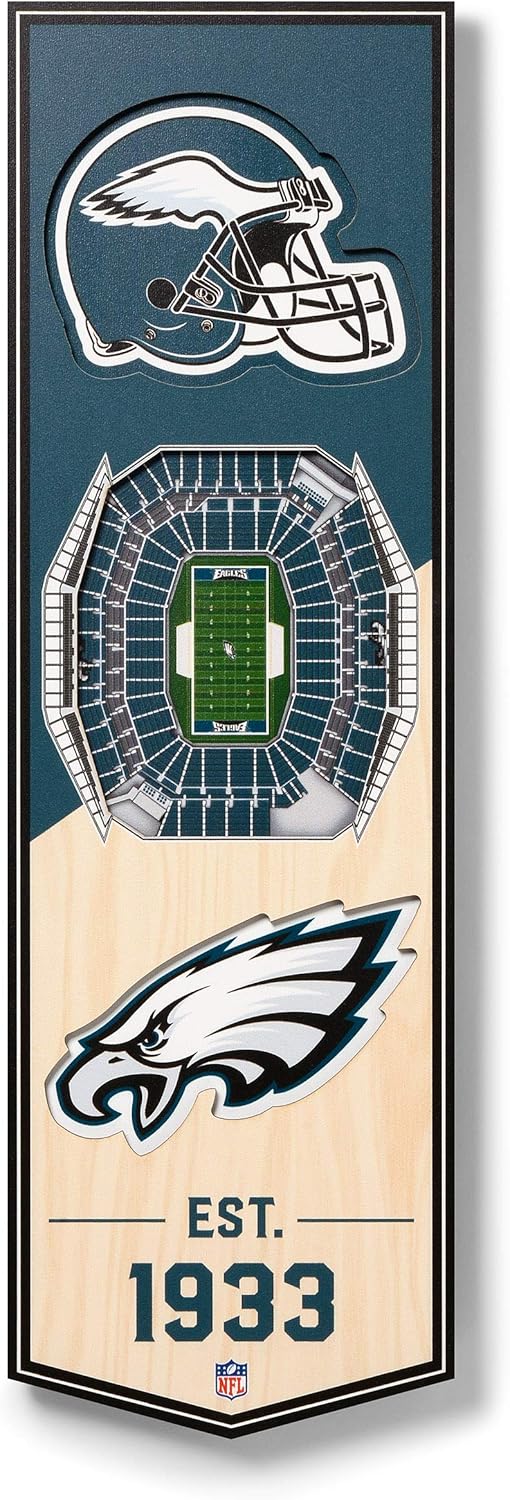 YouTheFan NFL 3D Stadion Banner, 15,2 x 48,3 cm Philadelphia Eagles, Philadelphia Eagles