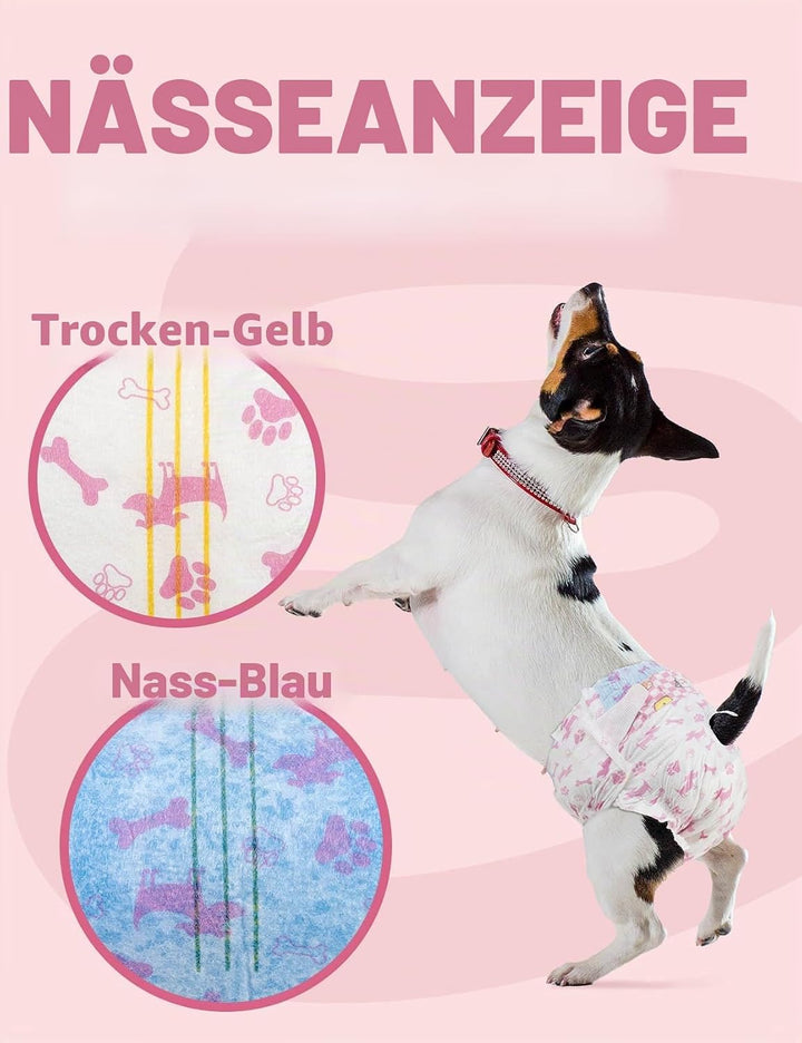 Dono Katzenwindeln, 24 Stück, Hundewindeln für Hündinnen Mit Nässeindikator, Hundehosen für Inkontin