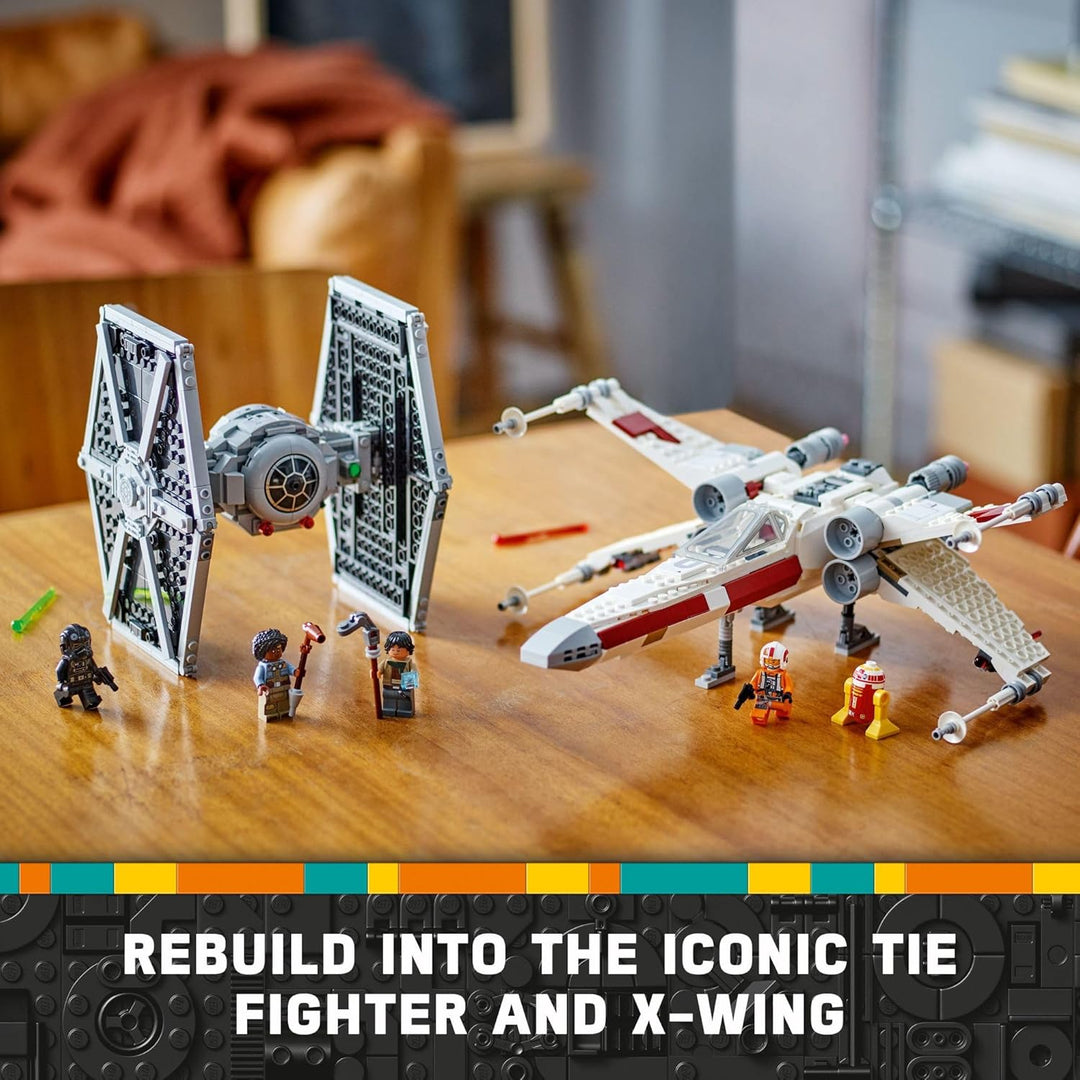 LEGO Star Wars TIE Fighter & X-Wing Mash-up Bauspielzeug-Set Ideen für Kinder, Jungen und Mädchen, a