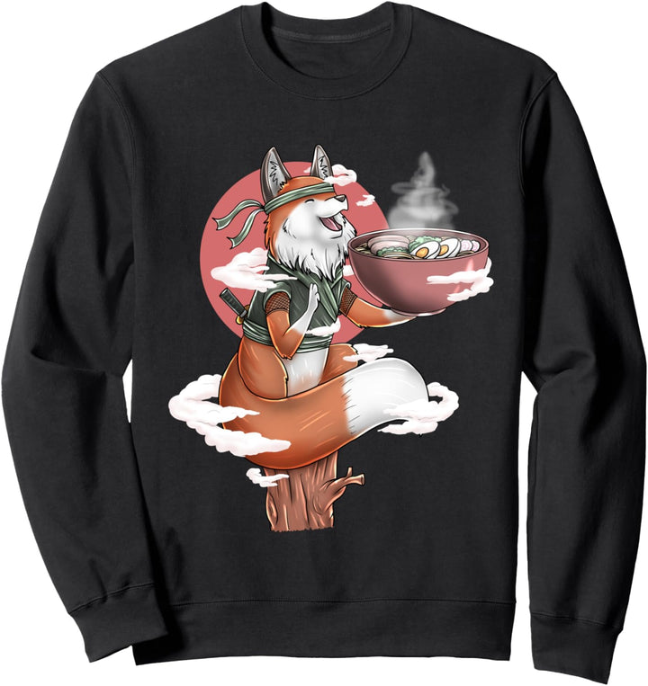Fox Ramen Noodle Japanese Art Harajuku Retro Aesthetic Sweatshirt