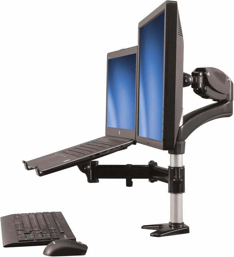 Startech.Com Supporto per Singolo Monitor con Base per Portatile ad Altezza Regolabile One Touch fin