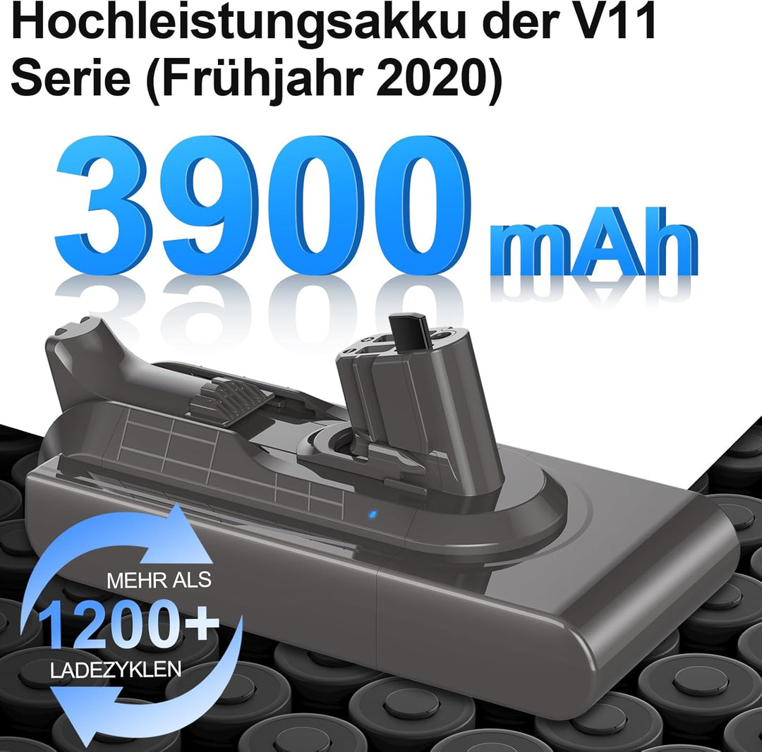 V11 Einrast Akku SV15 Klickstil Akku Ersatz für Dyson, 25.2V 3900mAh SV15 Ersatzakku für Dyson 97042