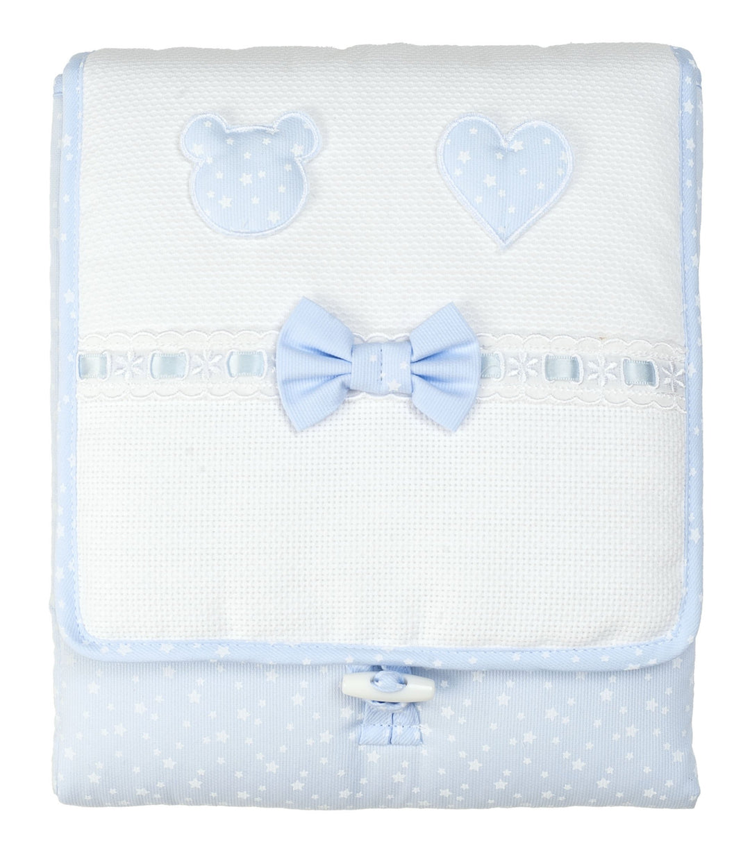 Filet - Wickeltasche, weich, aus 100% Baumwolle, hergestellt in Italien, für Babys/Kleinkinder – Wei