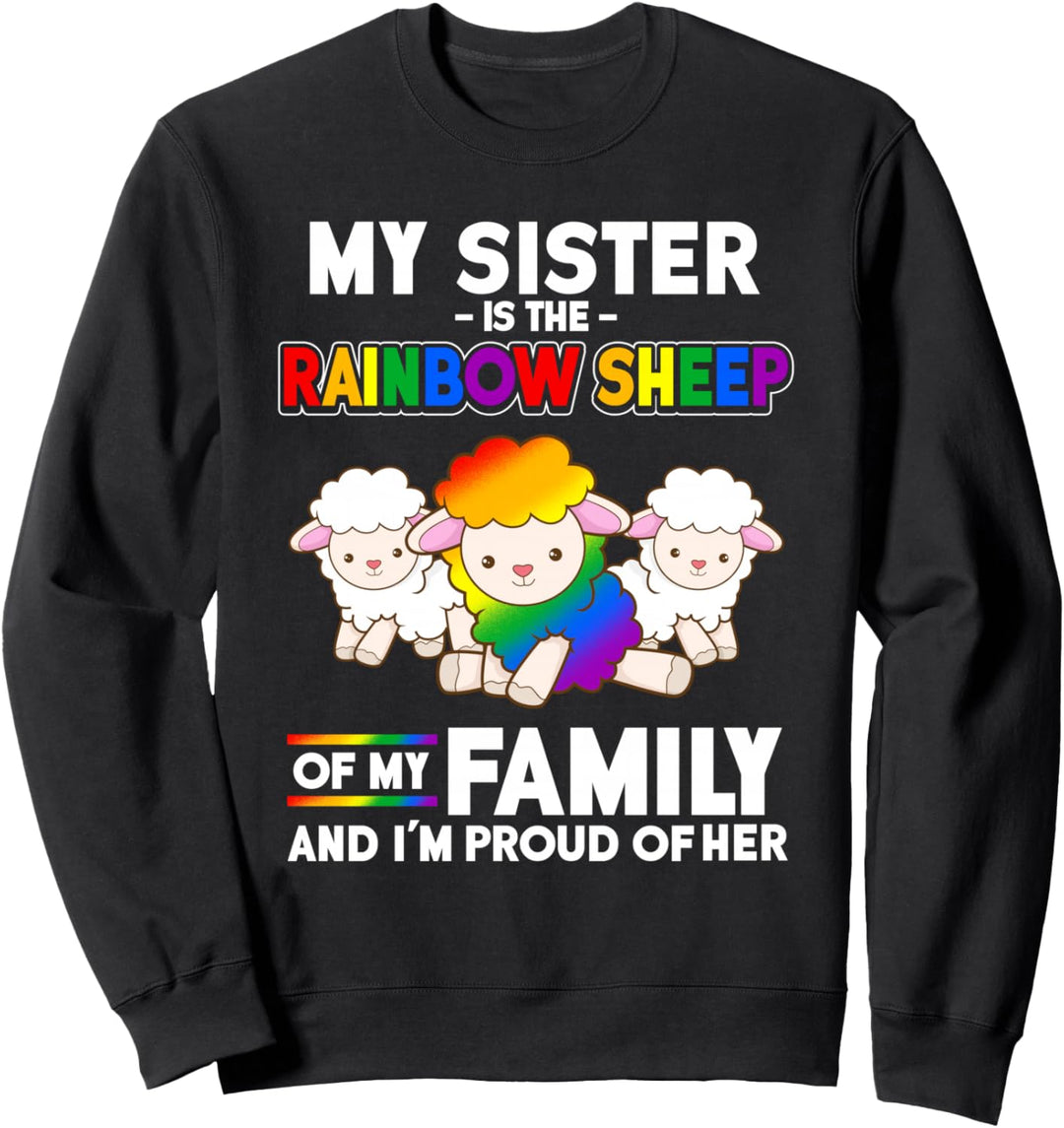 Gay-Pride-Schwester ist Regenbogen-Schaf der Familie Sweatshirt