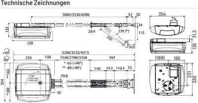 Marantec Comfort 360 Garagentorantrieb, Set inkl. 2 Handsender, elektrischer Torantrieb für Garagent