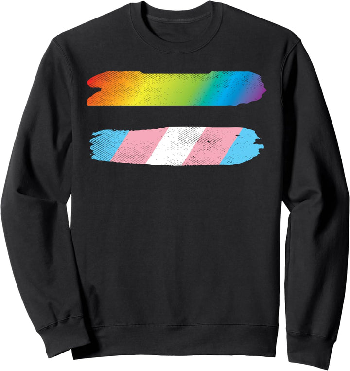 Rainbow LGBT Transgender Equal Sign Trans Rights Pride Flag Sweatshirt