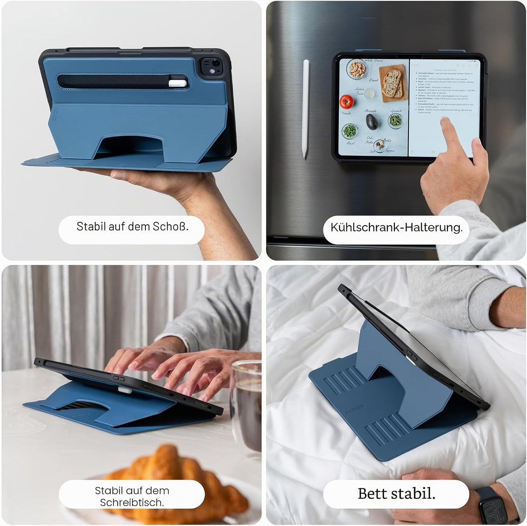 Zugu iPad Air Hülle 13 Zoll M2 2024 / iPad Pro 12.9 (3rd/4th Gen), schlanke Schutzhülle 10 Winkel-St