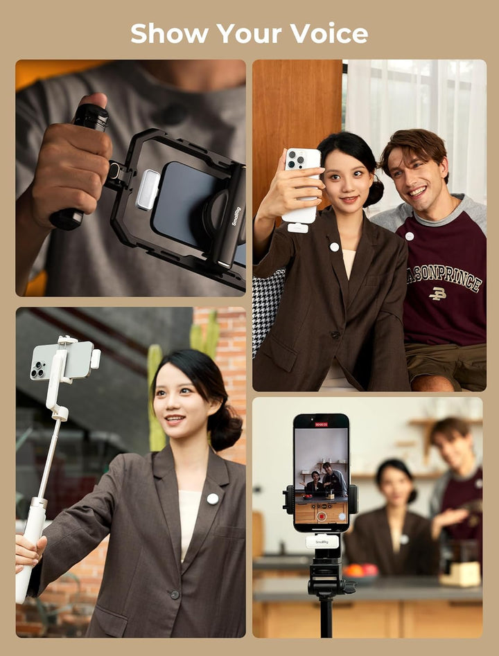 SMALLRIG S60 Kabellos Lavalier Mikrofon mit USB C Handy Mikrofon für iPhone, Android, Mini-Mikrofon