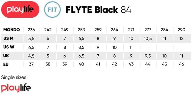 Playlife Inline Skates Flyte Black 84, Schwarz/Weiss, Unisex für Herren und Damen, 84mm/82A Rollen,
