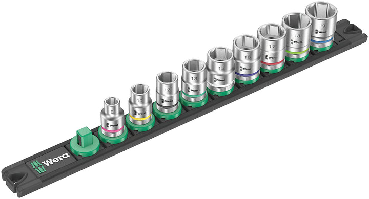 Wera 05005430001 Nuss-Magnetleiste B 4 Zyklop Steckschlüsseleinsatz-Satz, 3/8"-Antrieb, 9-teilig B 4