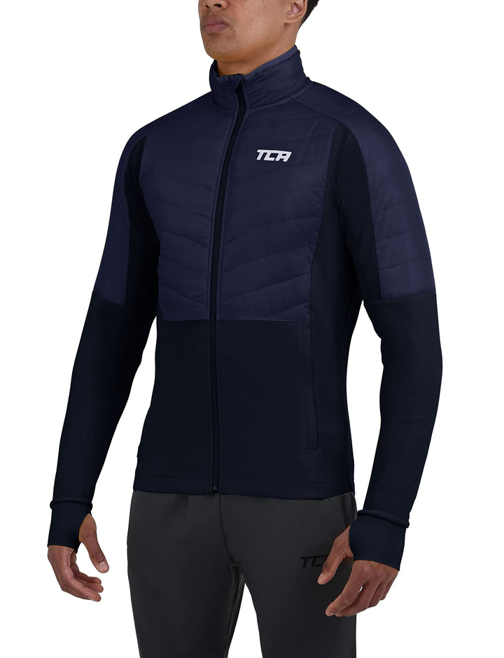 TCA Herren Excel Runner ganzjährige, leichte, wasserabweisende verstaubare Laufjacke XXL Dunkelblau,