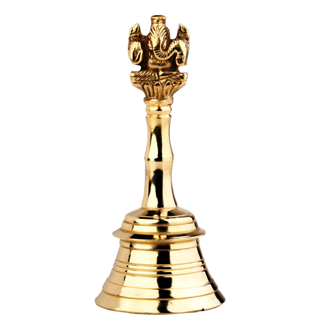 Handglocke Messing Handgefertigt Ganesh Glocke für Pooja Hochzeit Events (13 cm)