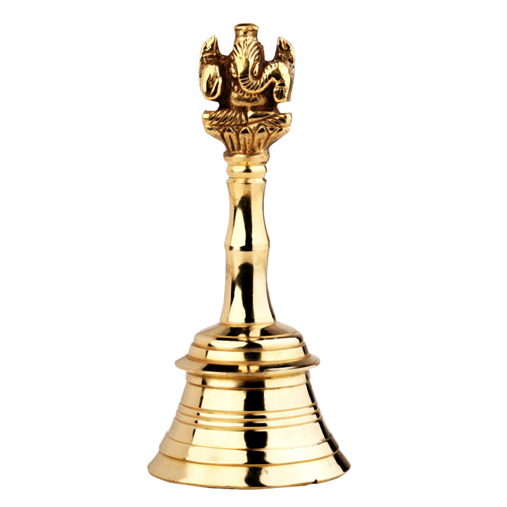 Handglocke Messing Handgefertigt Ganesh Glocke für Pooja Hochzeit Events (13 cm)