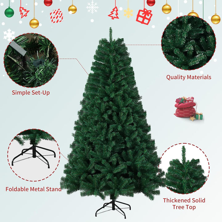 SHAVINGFUN Künstlicher Weihnachtsbaum,PVC Weihnachtsbaum,mit 1300 Spitzen und Schnellaufbau Klapp-Sc