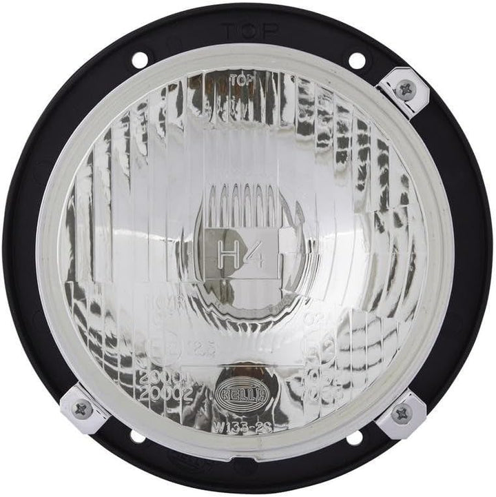 HELLA - Halogen-Hauptscheinwerfer - 24/12V - rund - Einbau - gehärtete Streuscheibe - Stecker: Flach