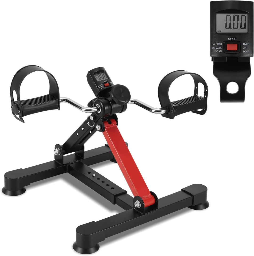 Mini Heimtrainer Beintrainer mit LCD-Monitor, Faltbar, Arm- und Beintrainer Fitnessgerät für Zuhause