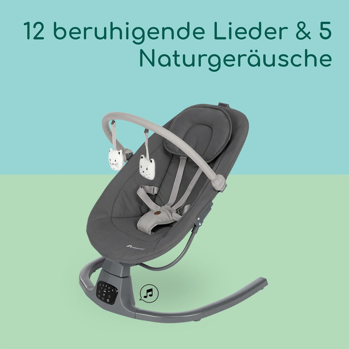 Bebeconfort Jolana, Babywippe elektrisch, 0–6 Mon (9 kg), automatische Bewegungserkennung, 12 beruhi