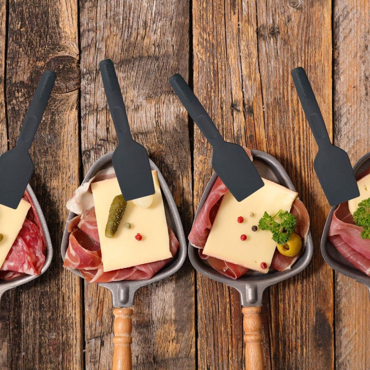 Fackelmann 25286 4 Stück Raclette-Spatel Käsewender Mini Kunststoffspatel Schaber Pfannenwender Pfan