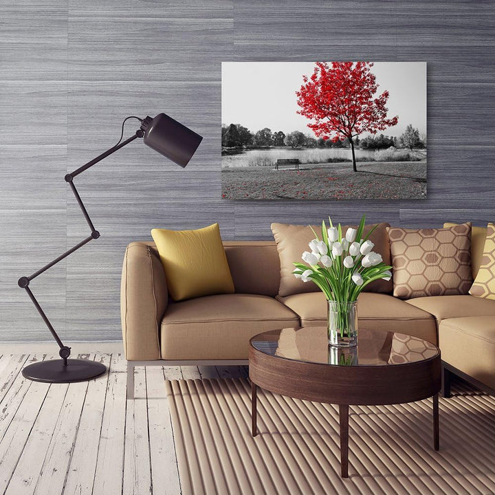 Feeby Frames, Leinwandbild, Bilder, Wand Bild, Wandbilder, Kunstdruck 50x70cm, PARK, GASSE, EINFARBI