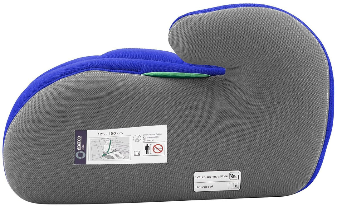 Sparco Baby Booster 125—150 I-SIZE R129 Autoaufsatz für Kinder, Blau/Grau Blau und Grau, Blau und Gr