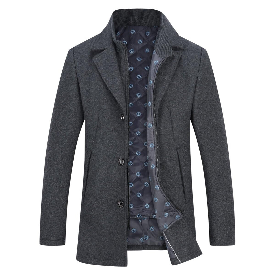 YOUTHUP Herren Mantel mit Steppweste Winter Wollmantel Wolle Freizeit Dicker Übergangsmantel Outdoor
