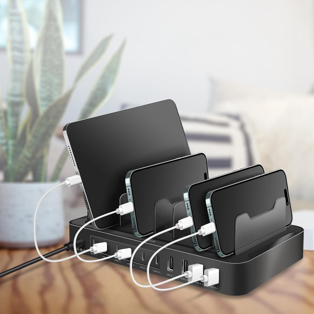 LogiLink PA0327 - USB-C Ladestation mit 4X USB-A &amp; 6X USB-C, PD 3.0 (PowerDelivery) &amp; QC 3.0 (QuickC