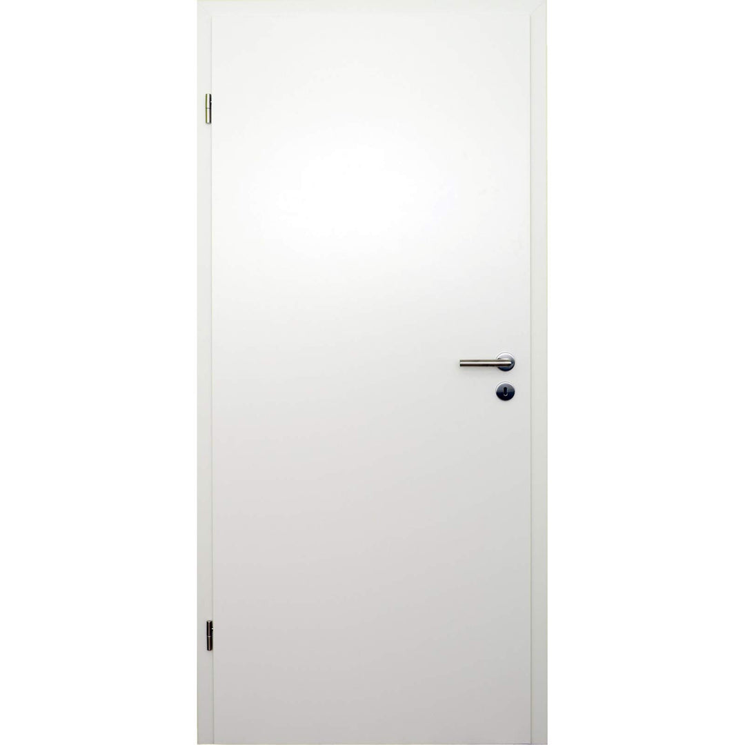 HORI® Zimmertür Komplettset mit Zarge und Türdrücker I Innentür CPL Weiss I Höhe 198,5 cm I Anschlag