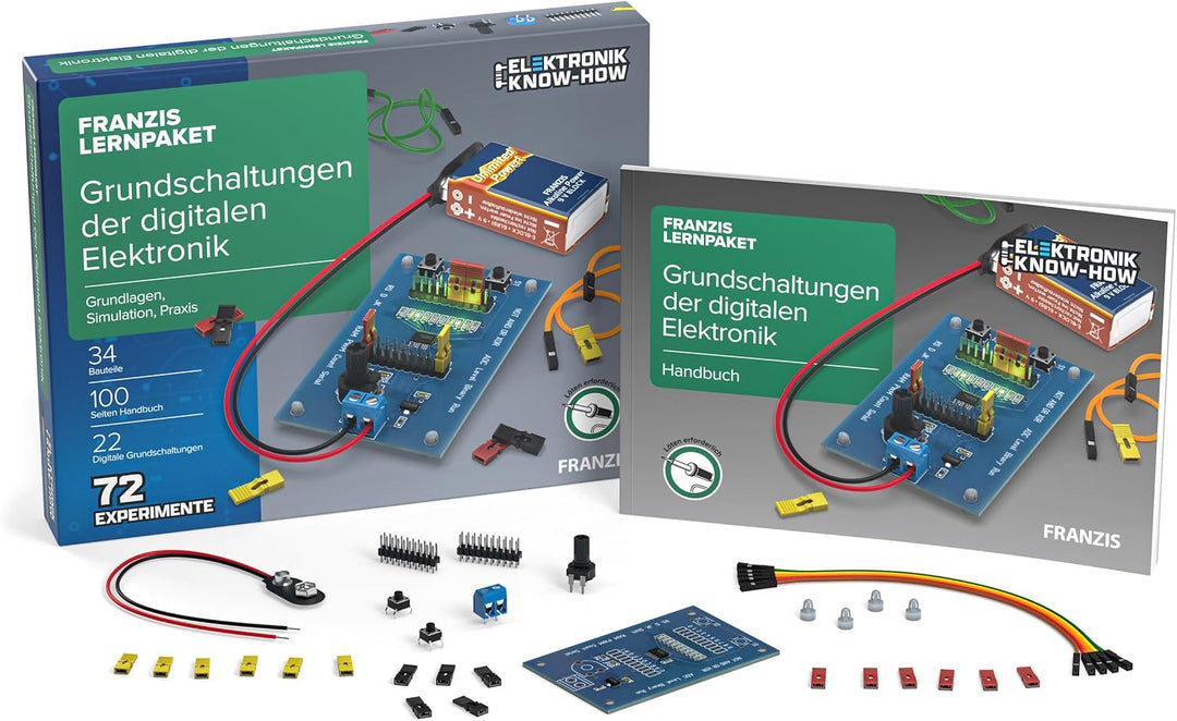 FRANZIS 67204 - Lernpaket Grundschaltungen der digitalen Elektronik - Komplettset für 72 Praxis-Proj