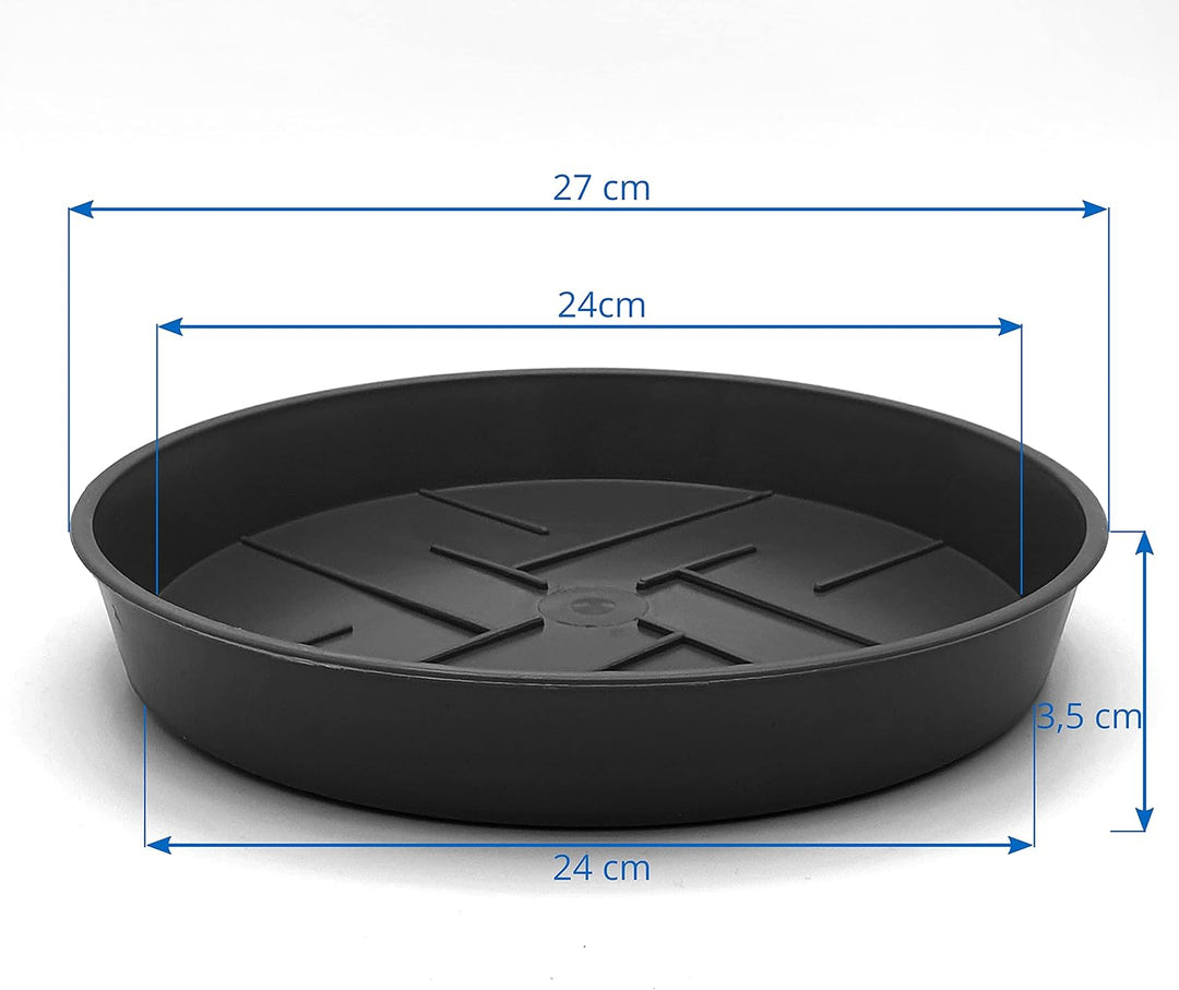 10er-Set Blumentopf-Untersetzer Rund aus Plastik 27 cm Durchmesser, Untertopf für Innen- und Aussenb