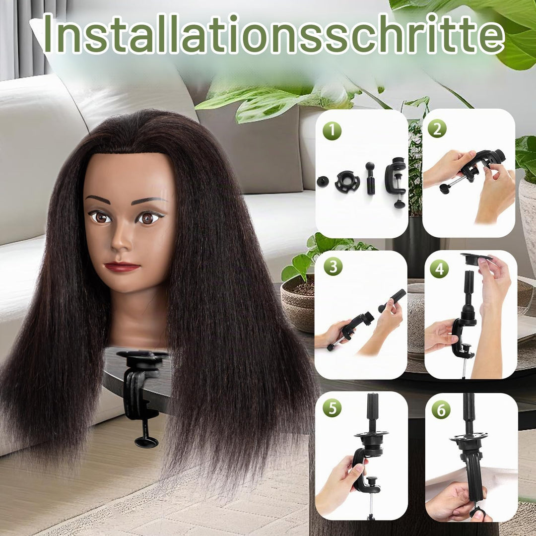 Mannequinkopf mit menschlichem Haar 18&