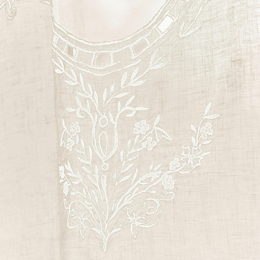Loberon® Gardine Loiret, Leinen, H/B ca. 180/60 cm, Creme
