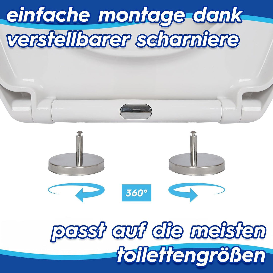 Harbour Housewares Toilettensitz mit Soft-Close für ovale Toiletten – Weiss – Antibakterielle ovale