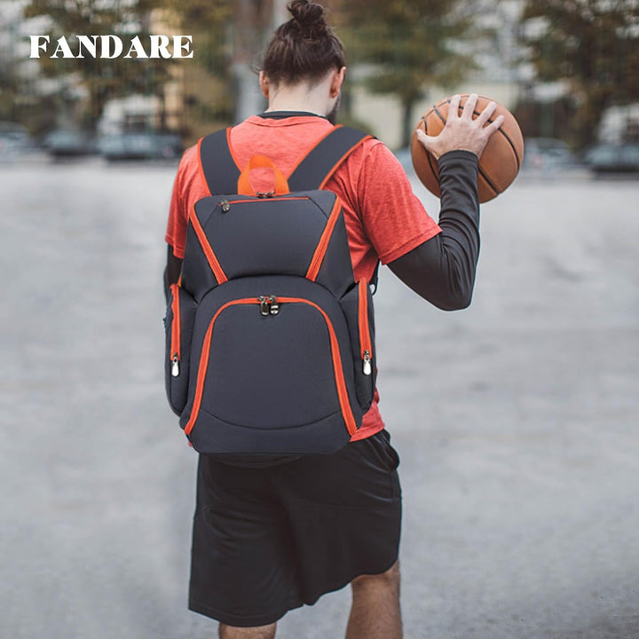 FANDARE Basketball Rucksack Fussballtasche Schulrucksack Turnbeutel Daypack Schulrucksack Schulranze