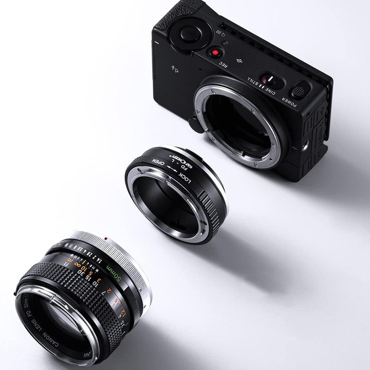 K&F Concept Objektivadapter FD-L Manueller Fokus Kompatibel mit Canon FD & FL 35mm Objektiv auf L Mo