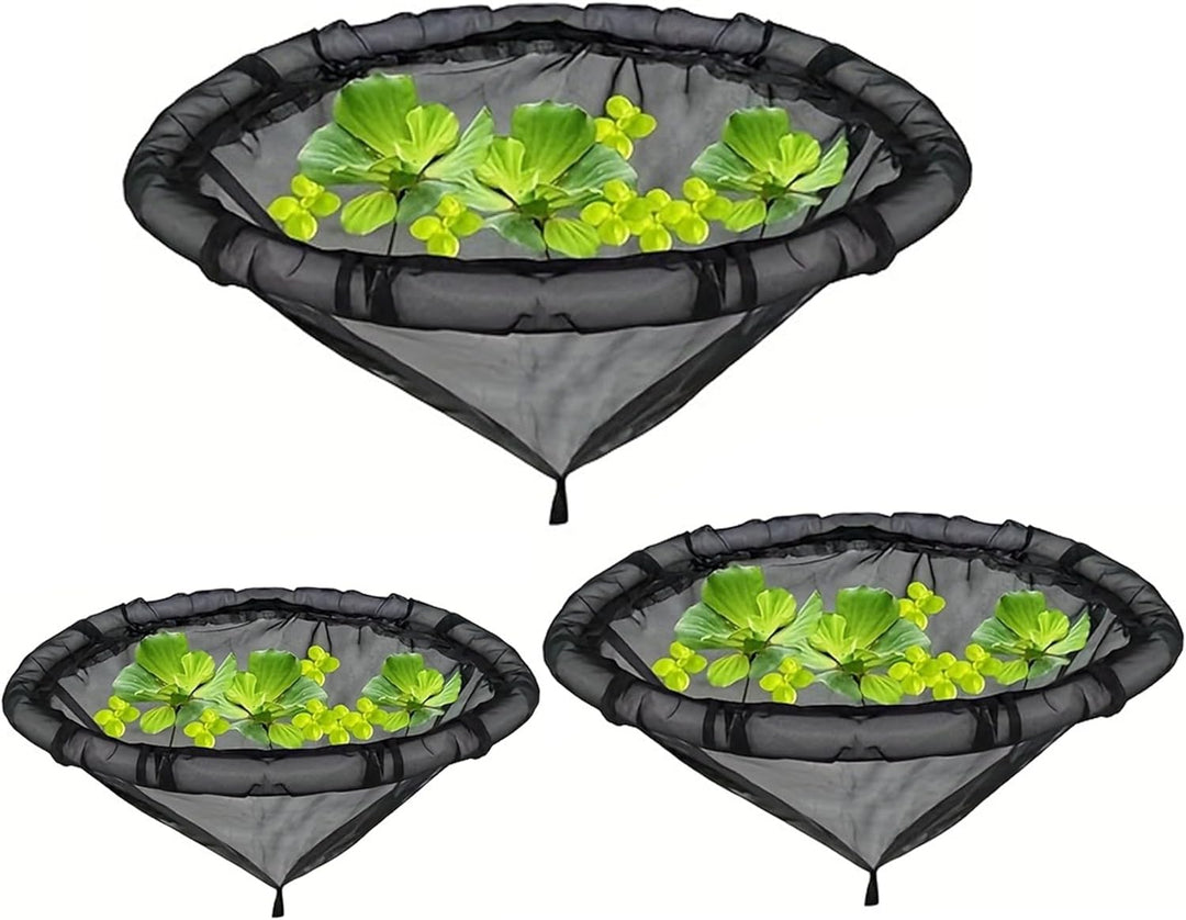 Schwimmende Pflanzenbarriere, 3 Stück Teichnetz – rund (45 cm/60 cm/80), fischresistente Inseln zum