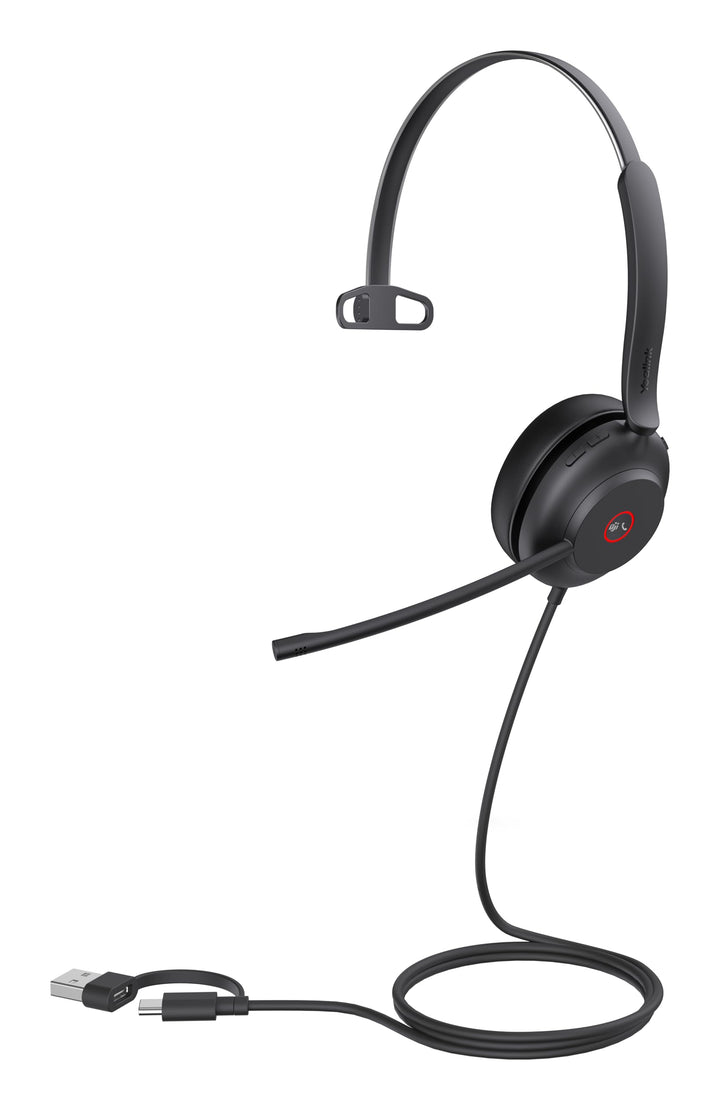 Yealink UH37 USB-Mono-Headset mit Geräuschunterdrückung, kabelgebundenes Headset für PC-Laptop, Team