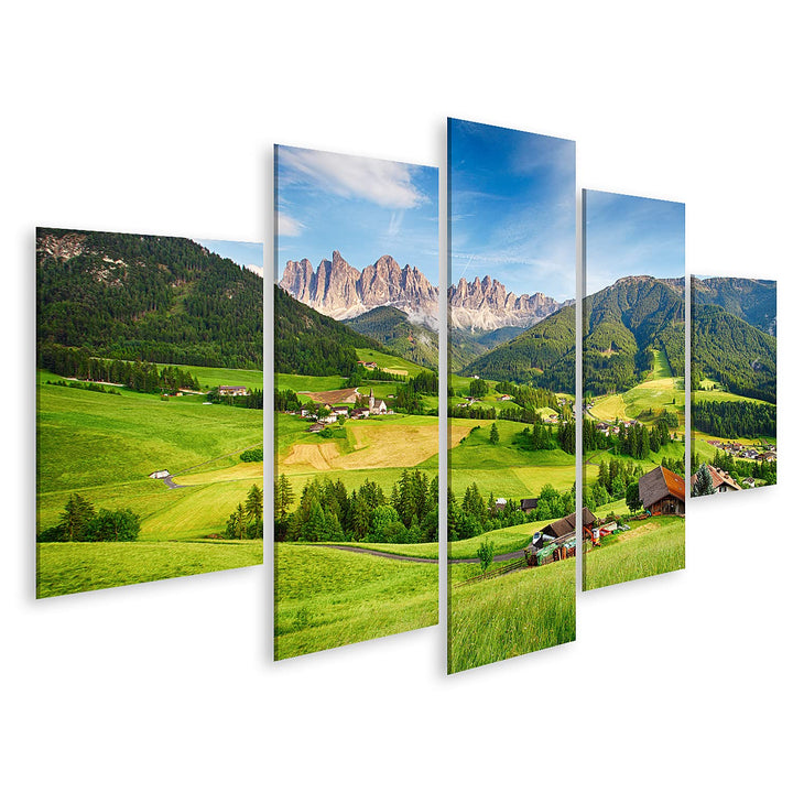 islandburner Bild auf Leinwand Dolomiten Alpen Berg Val Di Funes Bilder Wandbilder Poster Leinwand 1
