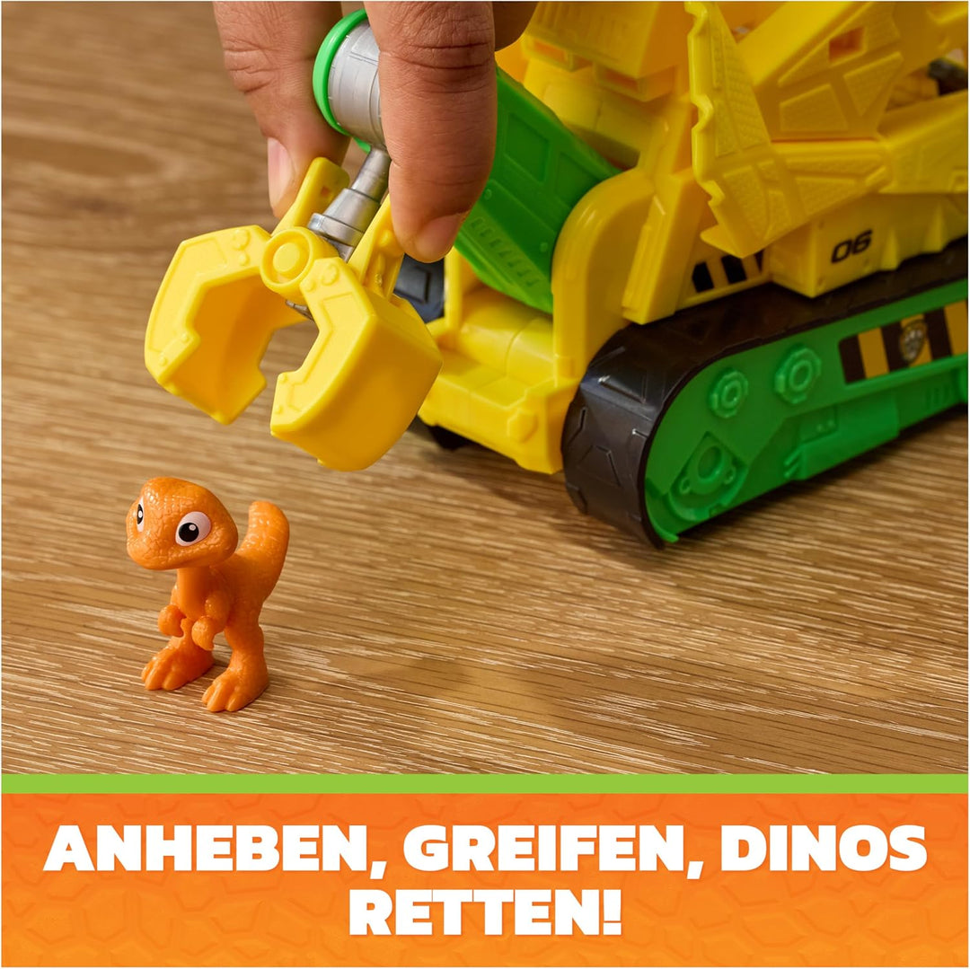 PAW PATROL: Der Dino Film, Rubbles Dino-Rettungs-Bulldozer, BAU-Fahrzeug mit Rubble-Figur für eigene