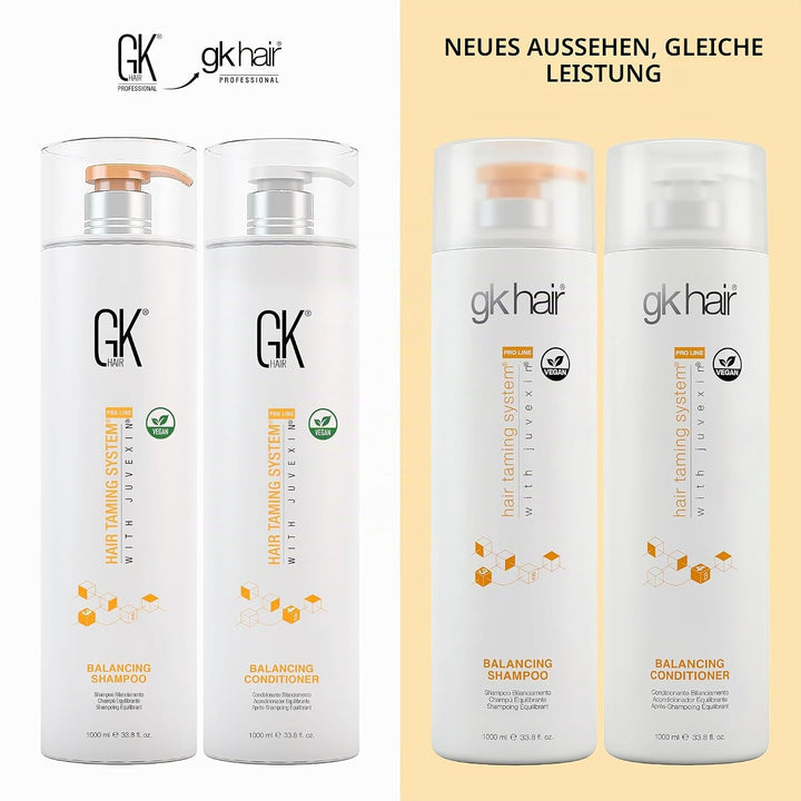 GK HAIR Global Keratin Balancing Shampoo and Conditioner Sets (1000ml/33.8 Fl Oz) For Oily &amp; Color T