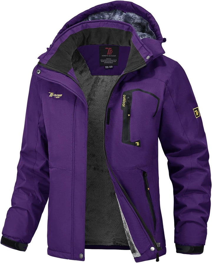 donhobo Damen Jacken Fleecejacke Winterjacke Wasserdicht Atmungsaktiv Verdickt Warm Winddicht Softsh