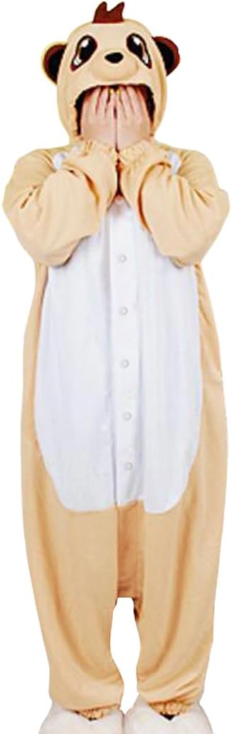 wotogold Tier Erdmännchen Pyjama Unisex Erwachsene Cosplay Kostüme XL Orange, XL Orange