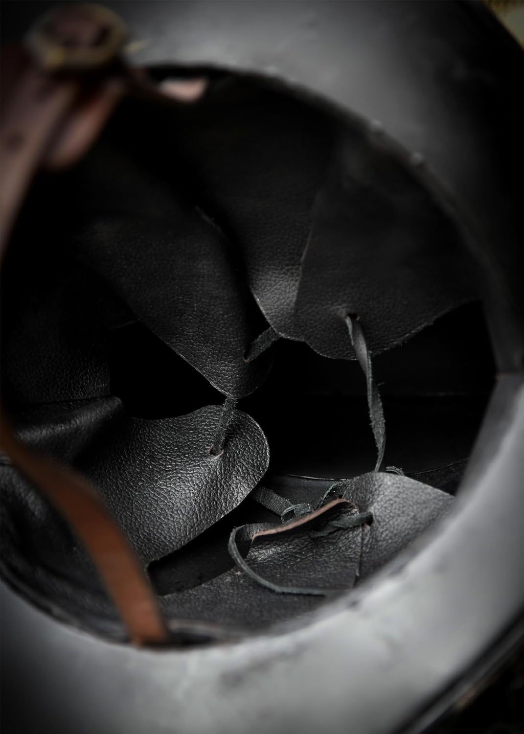 Battle-Merchant Deutscher Morion Helm, 1,6mm Stahl mit Lederinlay - Spätmittelalter - Landsknecht -