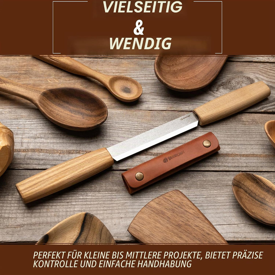 BeaverCraft DK2s Zugmesser mit Lederscheide, Holzbearbeitungswerkzeug, 10,9 cm, Zugmesser, Holzschni