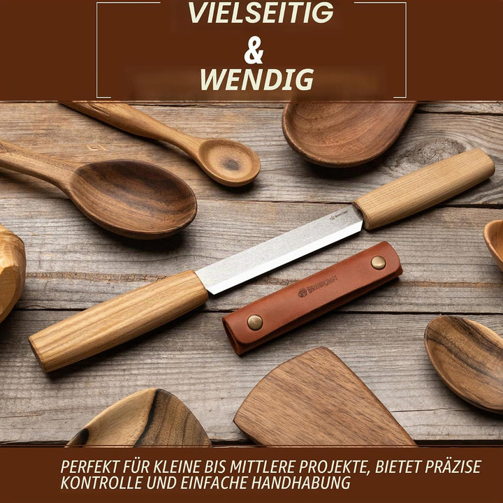 BeaverCraft DK2s Zugmesser mit Lederscheide, Holzbearbeitungswerkzeug, 10,9 cm, Zugmesser, Holzschni