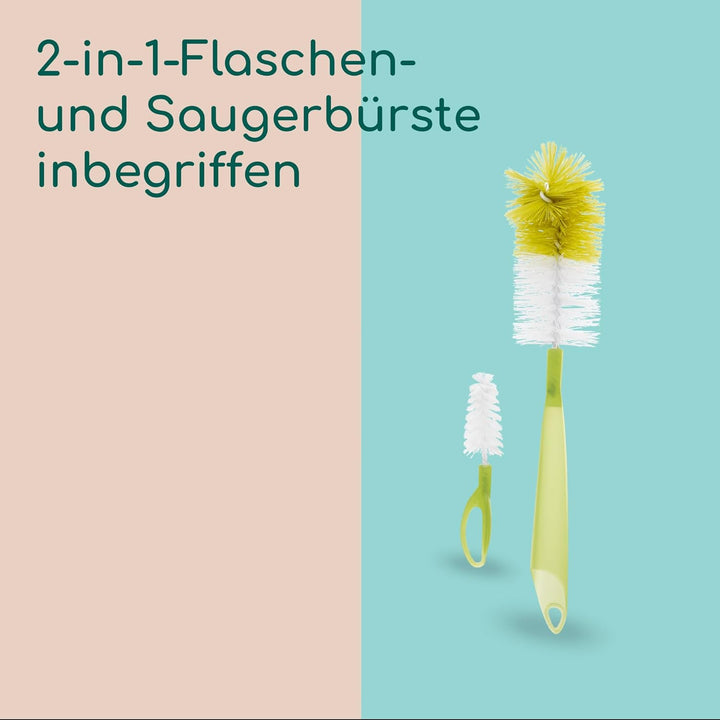 Bebeconfort Physio Air komplettes Flaschenset, Babyflaschen, 0+ Monate, mit 6 Babyflaschen, einem Sc
