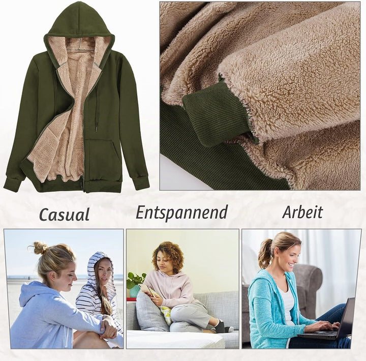 UMIPUBO Hoodie Damen Sweatjacke Fleecejacke Kapuzenpullover Warm Oberteil, Herbst und Winter Sweatsh